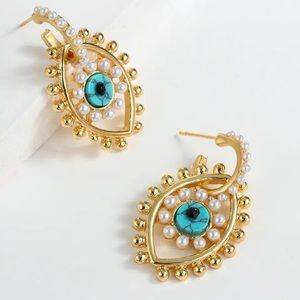 New eye evil, tulum style earrings.